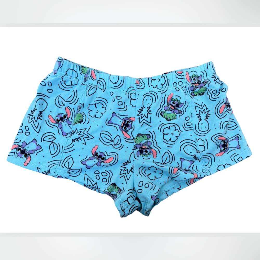 Disney Stitch Blue Hawaiian Lounge Pajama Shorts XS